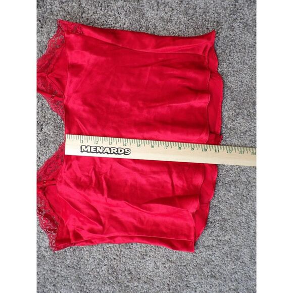 Vtg Y2K Victorias Secret Small Silky Lace RED Camisole Crop Top Womens VALENTINE - Picture 6 of 8